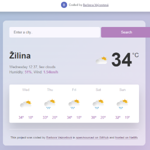 Weather app project preview